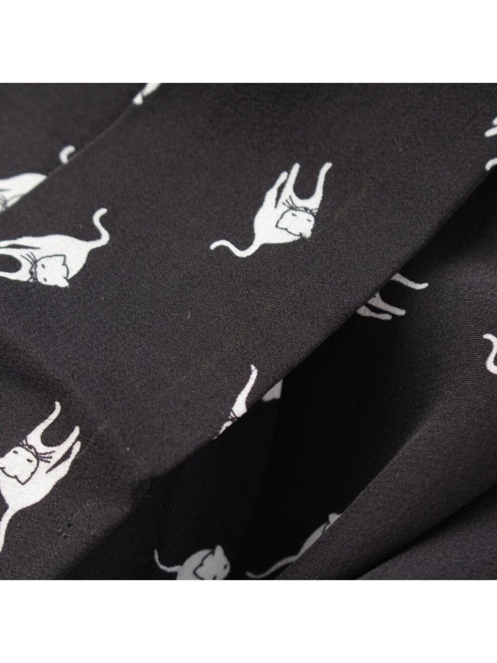 Miu Miu Silk Cat All Over Print Lounge Trousers Pants Black White 36 - Picture 7 of 10